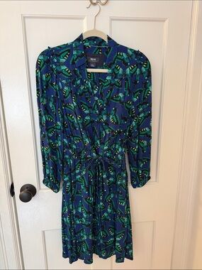 square neck long sleeve mini dress Satin Square-Neck Long Puff Sleeve Mini Dress Small / D.GREEN